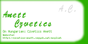 anett czvetics business card